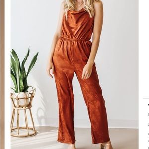Silk floral jumpsuit